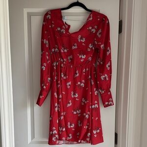 Floral Red Kids Dress
